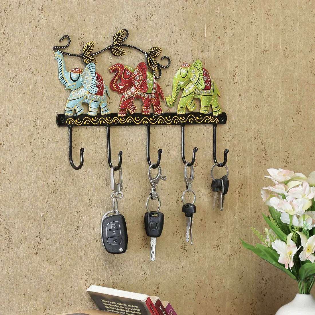 Metal Elephant Multicolour Wall Hook - Premium from TheGiftBays - Just ₹2099! Shop now at TheGiftBays