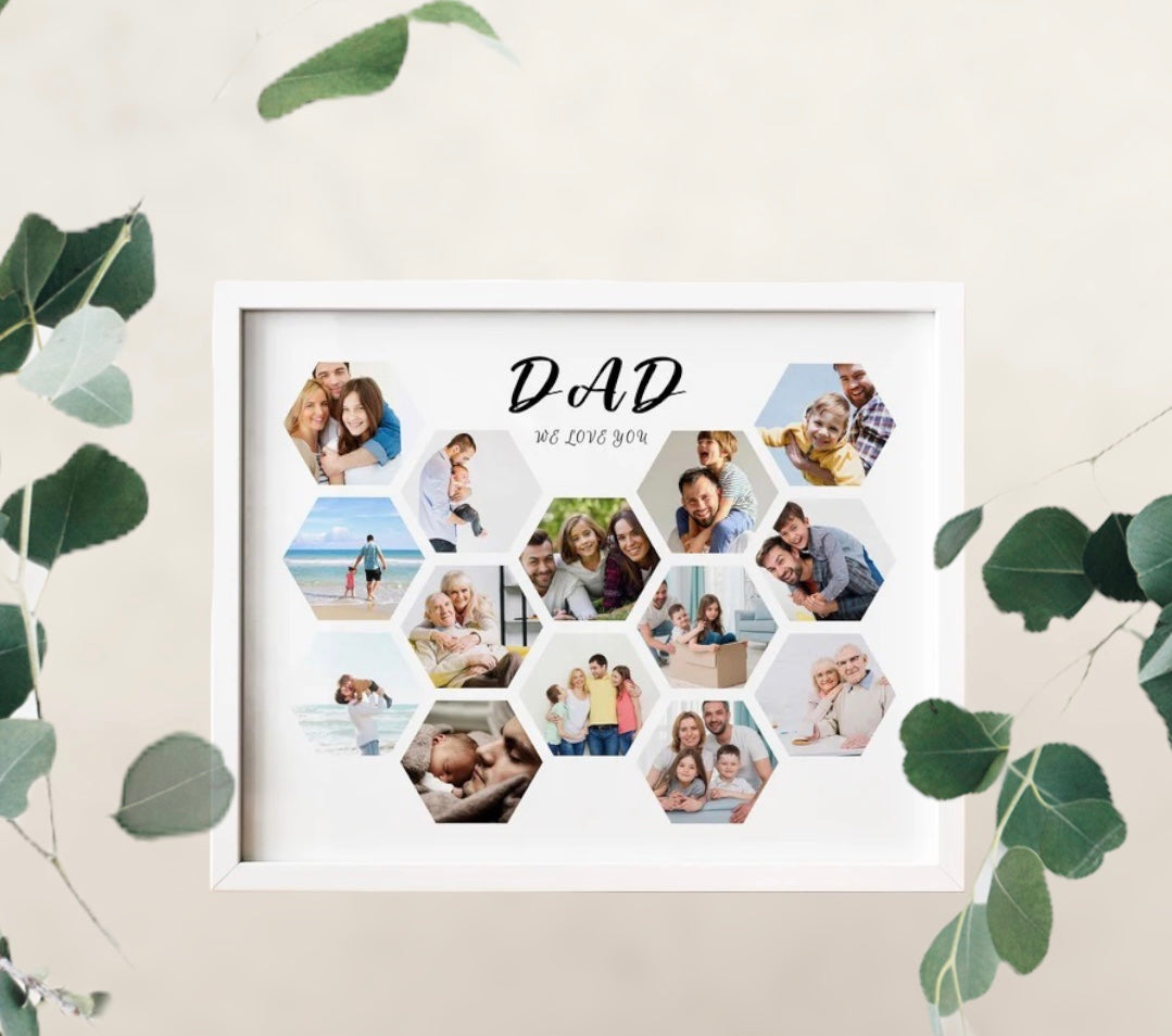 Fathers Day Personalised Dad Collage Photo Frame - Premium from TheGiftBays - Just ₹1400! Shop now at TheGiftBays