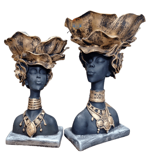 Polyresin African Lady with Basket Decorative Showpiece - Premium from TheGiftBays - Just ₹1999! Shop now at TheGiftBays