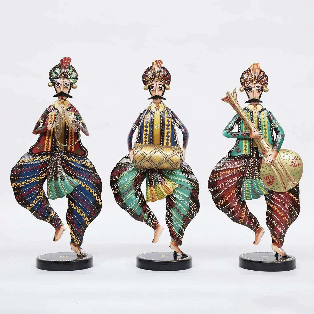 Metal Multicolour Moustache Figurine Set of 3 Table Decor - Premium from The Gift Bays - Just ₹4000! Shop now at TheGiftBays