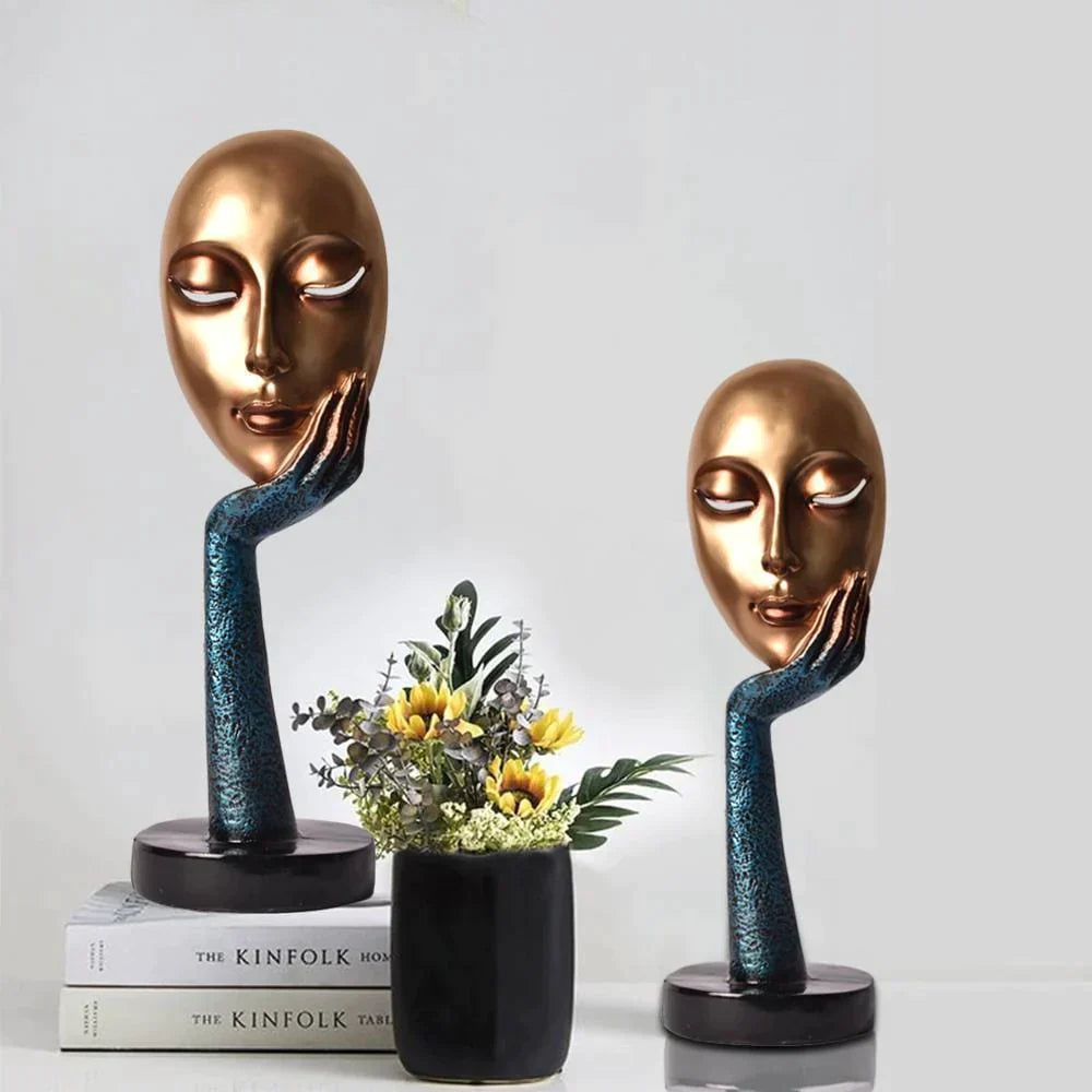 Poly Resin Human Lady Face Showpiece Creative Abstract Design Art Figurine - Premium from TheGiftBays - Just ₹1499! Shop now at TheGiftBays