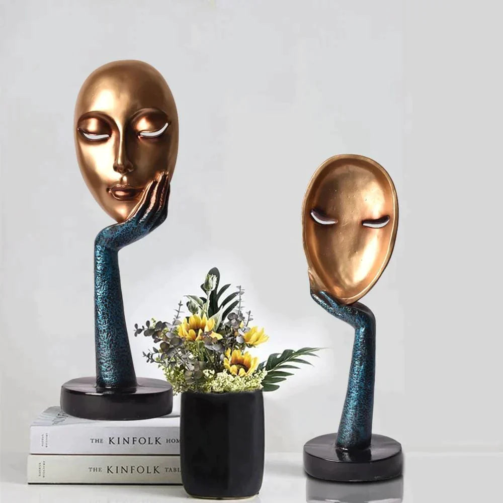 Poly Resin Human Lady Face Showpiece Creative Abstract Design Art Figurine - Premium from TheGiftBays - Just ₹1499! Shop now at TheGiftBays