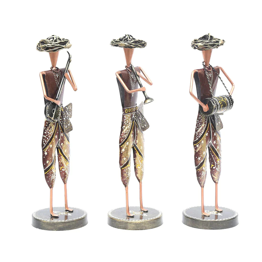 Brown Metal Human Figurine Set Of 3 - Premium from TheGiftBays - Just ₹3299! Shop now at TheGiftBays