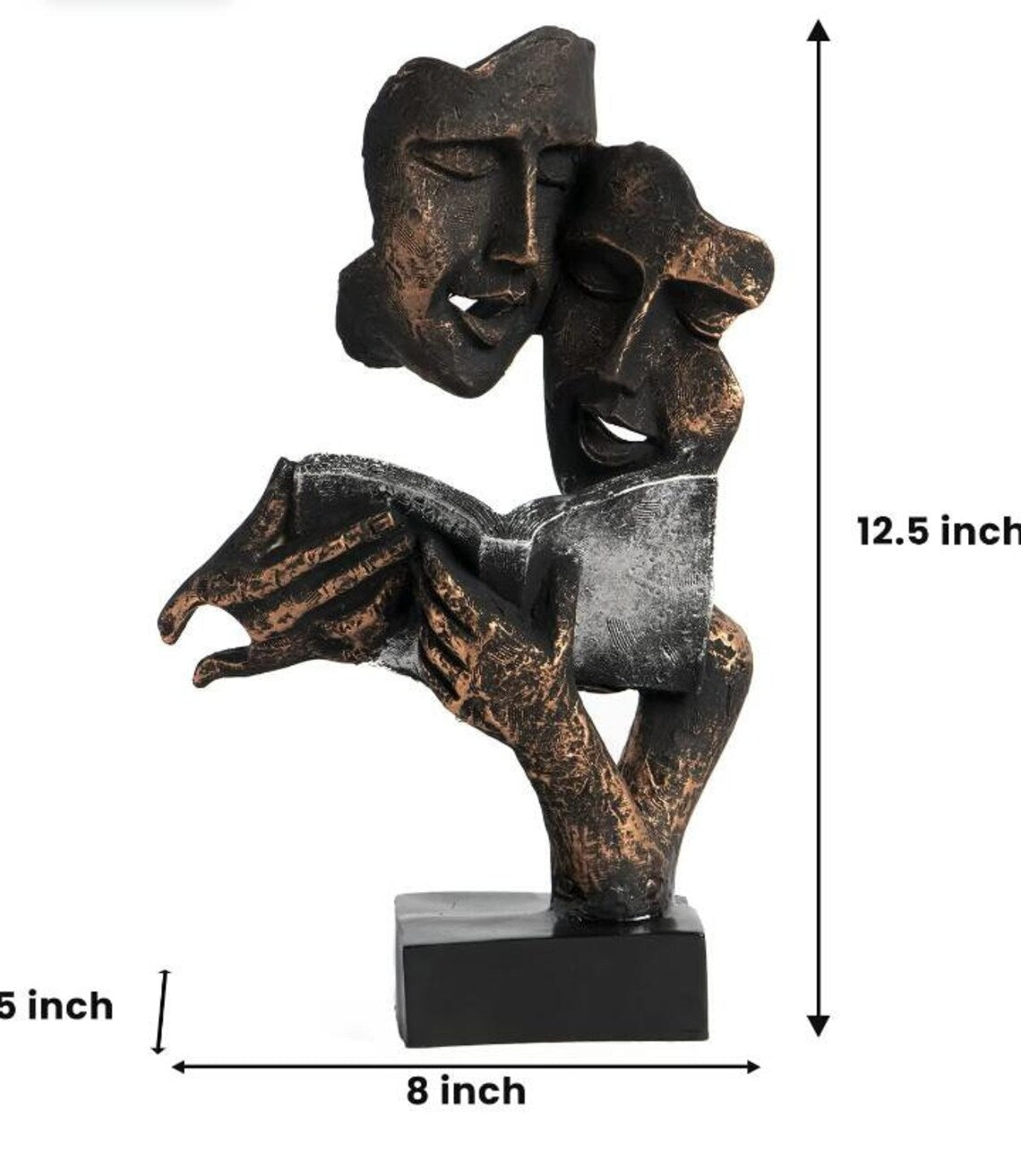 Polyresin Couple Book Face Figurine - Premium from TheGiftBays - Just ₹1499! Shop now at TheGiftBays