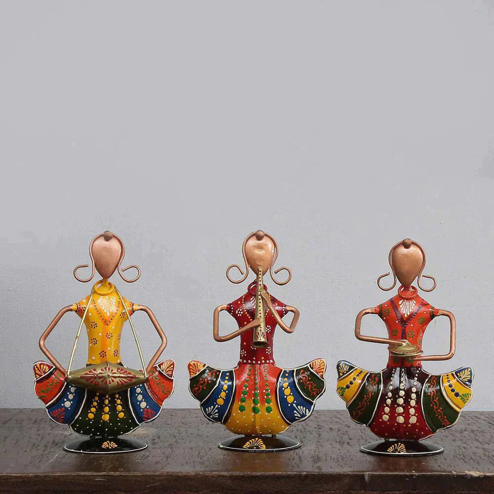 Metal Multicolour Mini Dolls Figurine Set Of 3 Table decor - Premium from The Gift Bays - Just ₹2850! Shop now at TheGiftBays