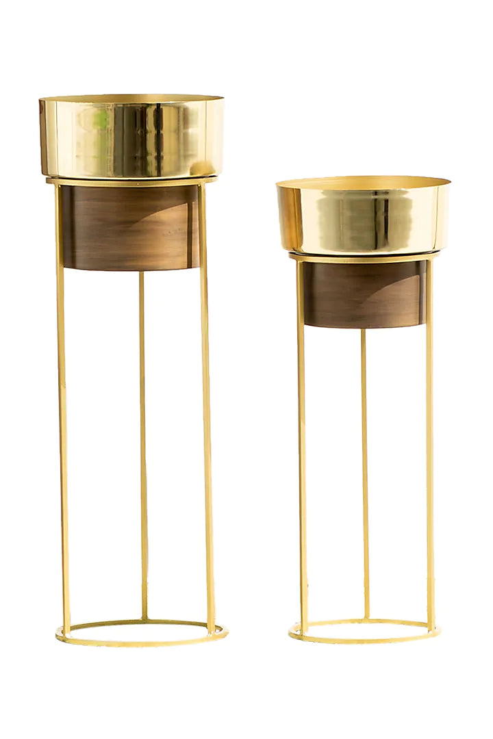 Metal Golden Planter Set Of 2 Big Size - Premium from The Gift Bays - Just ₹5800! Shop now at TheGiftBays