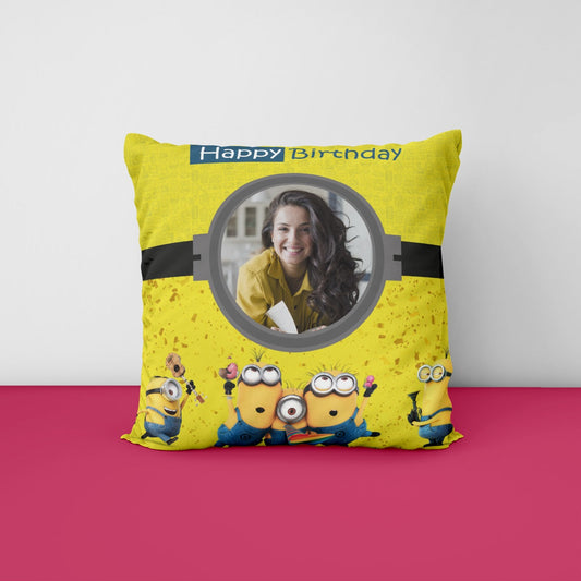 Happy Birthday Personalized Cushion - Premium Cushion from TheGiftBays - Just ₹350! Shop now at TheGiftBays