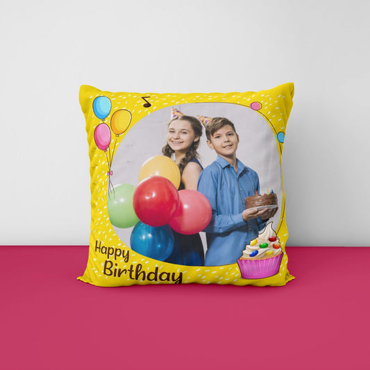 Happy Birthday Personilzed Cushion - Premium Cushion from TheGiftBays - Just ₹450! Shop now at TheGiftBays