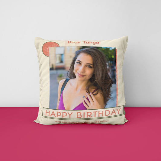 Personalized Birthday Cushion - Premium Cushion from TheGiftBays - Just ₹400! Shop now at TheGiftBays