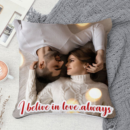 I believe in love always personalized Satin Cushion - Premium Cushion from PREEZMO - Just ₹499! Shop now at TheGiftBays