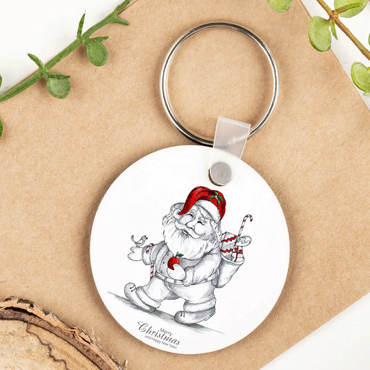 Christmas round wooden key chain - Premium Key Chain from PREEZMO - Just ₹199! Shop now at TheGiftBays