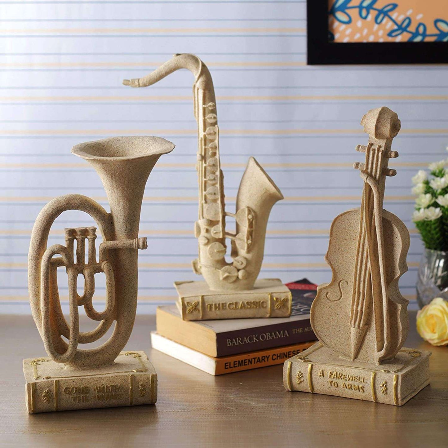 Polyresin Musical Instruments Table Decor Set - Premium  from TheGiftBays - Just ₹3499! Shop now at TheGiftBays