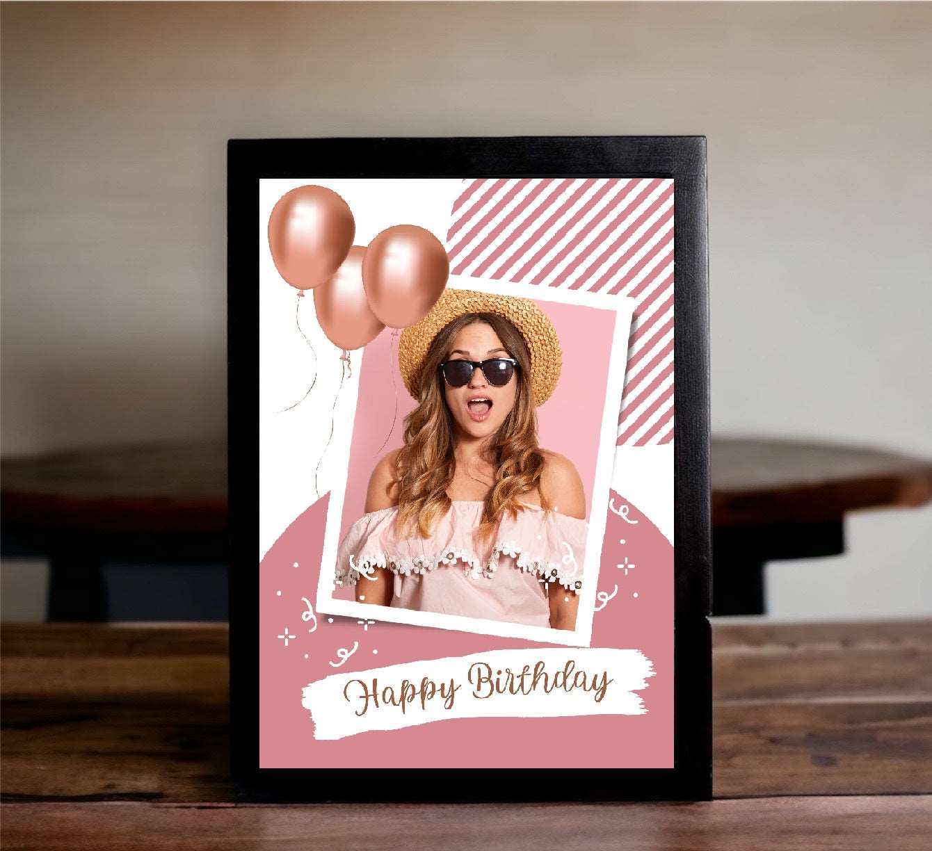 Personalized Happy Birthday Wooden Photo Frame - Premium Canvas Photo Frame from TheGiftBays - Just ₹700! Shop now at TheGiftBays