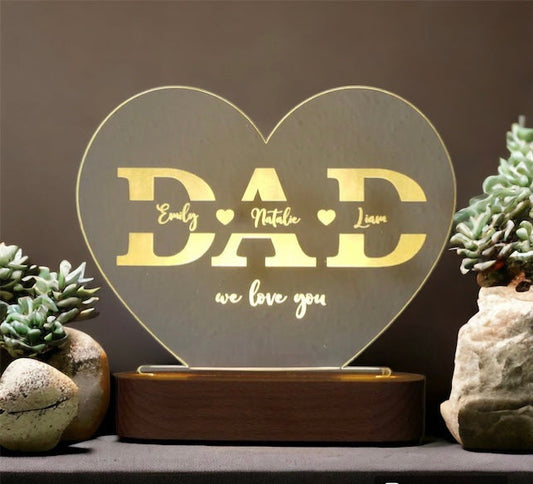 Fathers Day  Customised Dad We Love You LED Lamp - Premium  from TheGiftBays - Just ₹650! Shop now at TheGiftBays