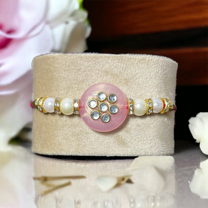 Beautiful Resin Flower Rakhi | Send Rakhi Gifts Online - Premium Rakhi from TheGiftBays - Just ₹175! Shop now at TheGiftBays