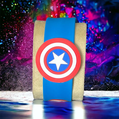 Captain America Slap Band Kids Rakhi - Premium Rakhi from TheGiftBays - Just ₹175! Shop now at TheGiftBays