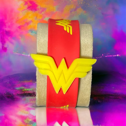 Wonder Woman Red and Yellow Belt Band Rakhi - Premium Rakhi from TheGiftBays - Just ₹175! Shop now at TheGiftBays