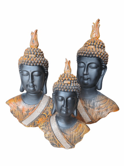 Polyresin Dhad Buddha Set Of 3 - Premium  from TheGiftBays - Just ₹4999! Shop now at TheGiftBays