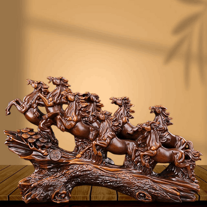 Eight Horse Lucky Polyresin Figurin - Premium  from TheGiftBays - Just ₹3599! Shop now at TheGiftBays