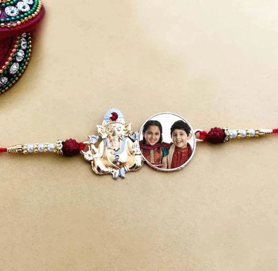 Personalised Ganesh Photo Rakhi - Premium Rakhi from TheGiftBays - Just ₹249! Shop now at TheGiftBays