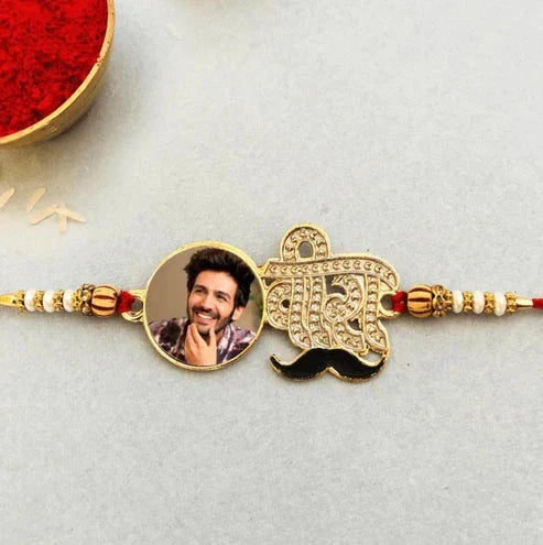 Personalised Veera with moustache Photo Rakhi - Premium Rakhi from TheGiftBays - Just ₹249! Shop now at TheGiftBays