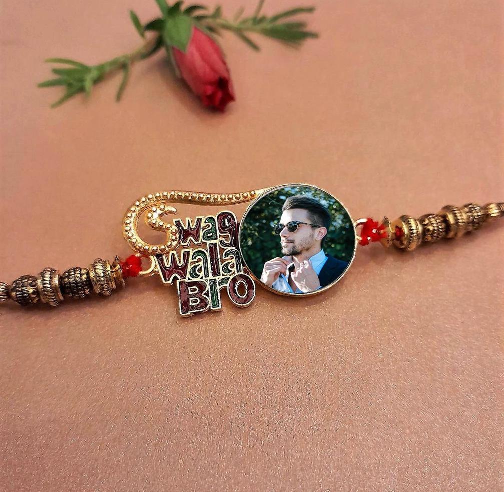 Personalised Swag Wala Bro Photo Rakhi - Premium Rakhi from TheGiftBays - Just ₹199! Shop now at TheGiftBays