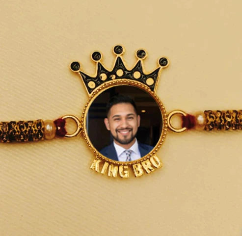 Personalised King Bro Photo Rakhi - Premium Rakhi from TheGiftBays - Just ₹199! Shop now at TheGiftBays