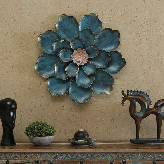 Metal Decorative Blue Flower Wall Art - Premium  from The Gift Bays - Just ₹2899! Shop now at TheGiftBays