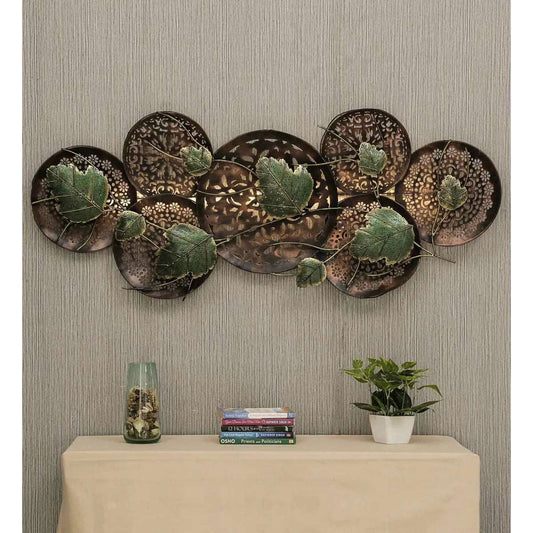 Metal Green Leaf Dome In Brown Led Wall Art - Premium  from The Gift Bays - Just ₹7499! Shop now at TheGiftBays