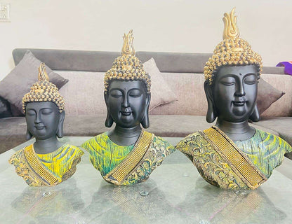 Polyresin Dhad Buddha Set Of 3 - Premium  from TheGiftBays - Just ₹4999! Shop now at TheGiftBays