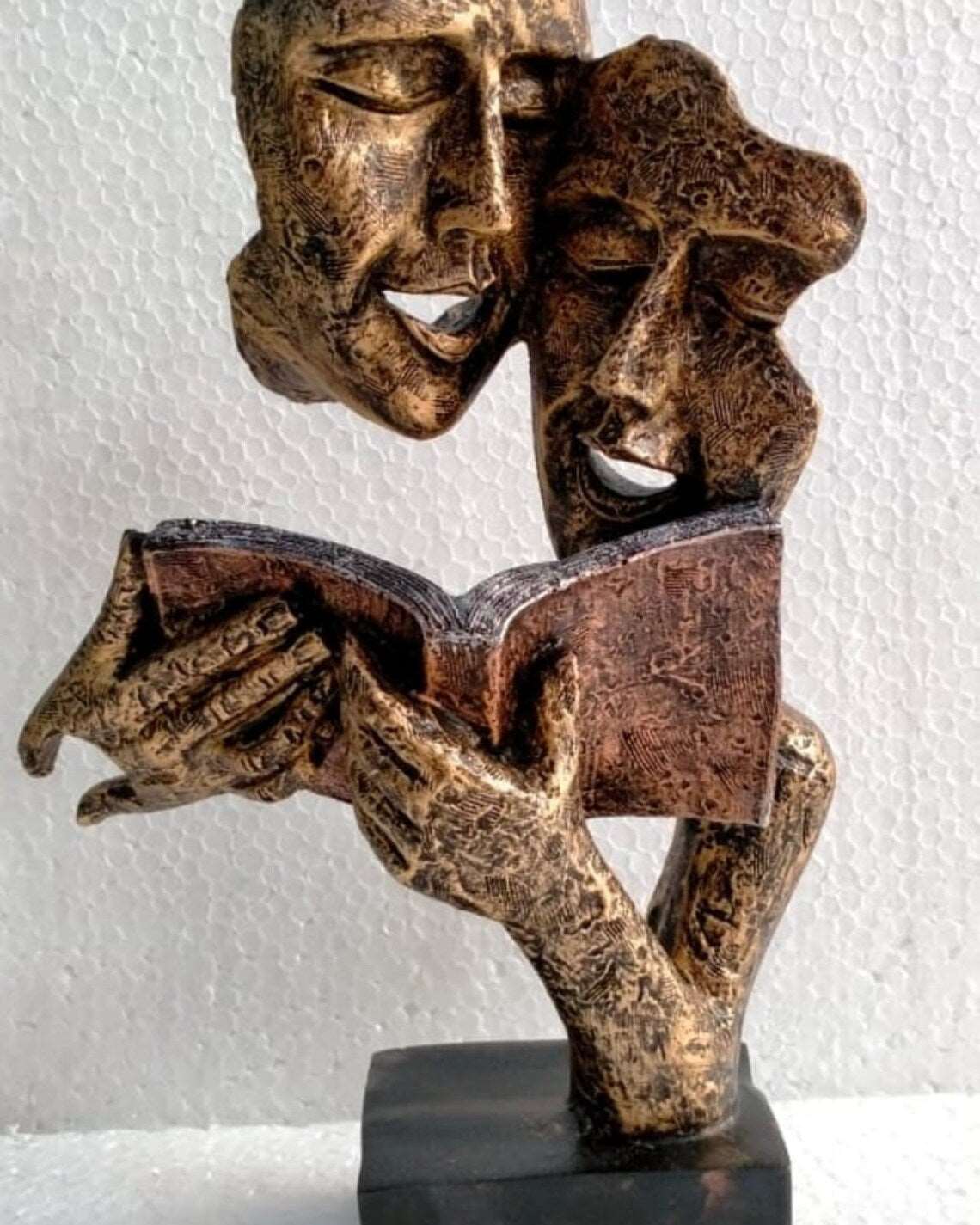 Polyresin Couple Book Face Figurine - Premium  from TheGiftBays - Just ₹1499! Shop now at TheGiftBays