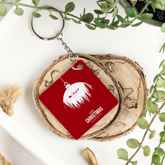 Christmas sqaure wooden key chain - Premium key chain from giflorify - Just ₹179! Shop now at TheGiftBays