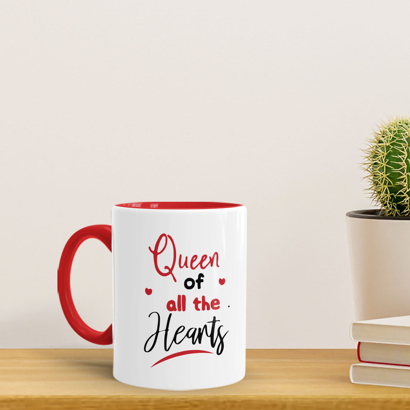 Queen of all the hearts Personalized red  mug - Premium Anniversary gifts from giflorify - Just ₹345! Shop now at TheGiftBays