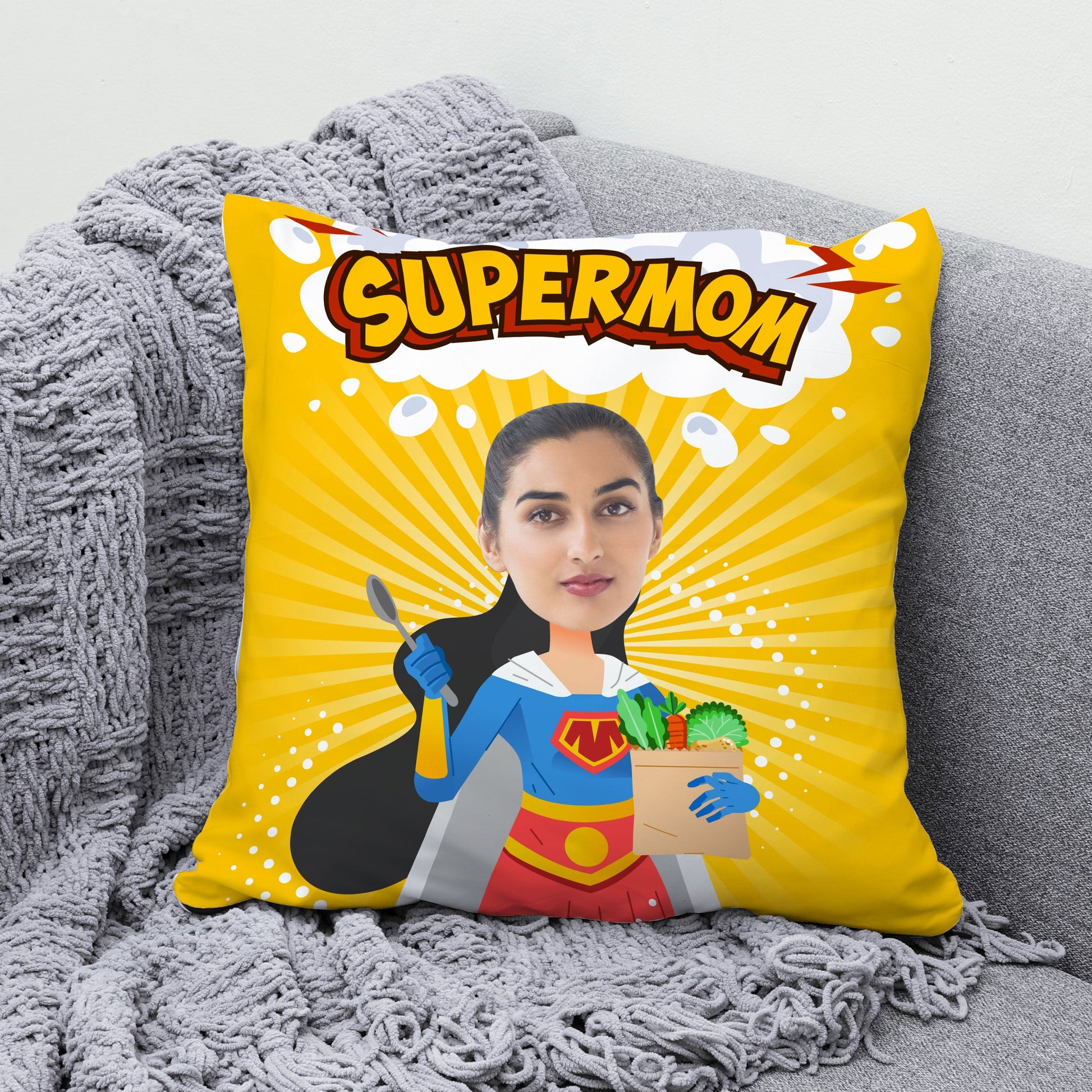 Mom Pillow Caricature - Premium  from giflorify - Just ₹675! Shop now at TheGiftBays