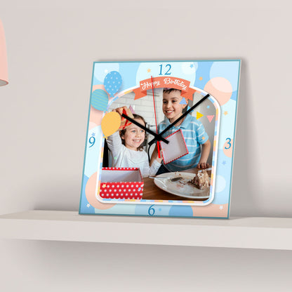 Happy Birthday Personalize Square Clock - Premium  from giflorify - Just ₹675! Shop now at TheGiftBays