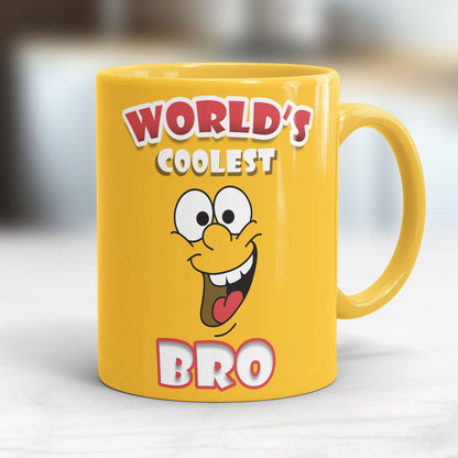 Worlds coolest bro yellow Ceramic Mug - Premium Mugs from giflorify - Just ₹325! Shop now at TheGiftBays