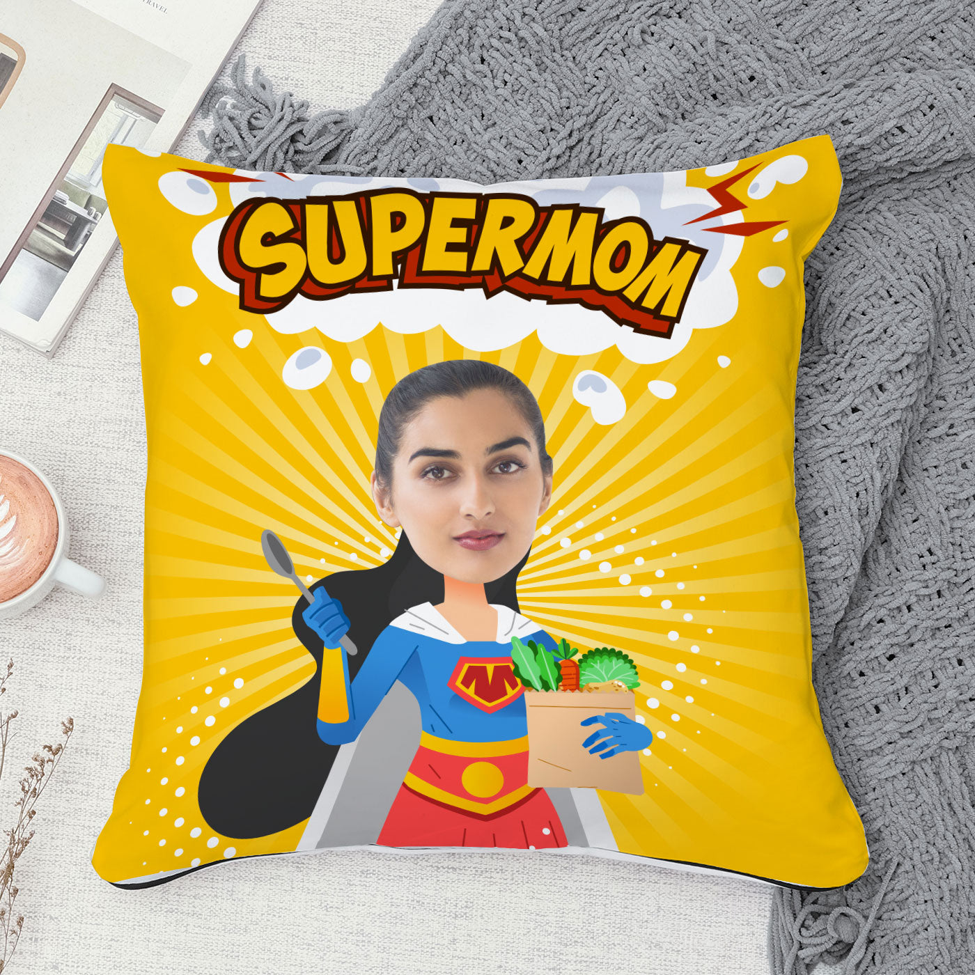 Mom Pillow Caricature - Premium  from giflorify - Just ₹675! Shop now at TheGiftBays