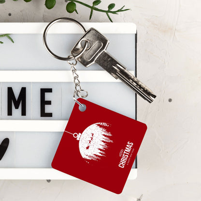 Christmas sqaure wooden key chain - Premium key chain from giflorify - Just ₹179! Shop now at TheGiftBays