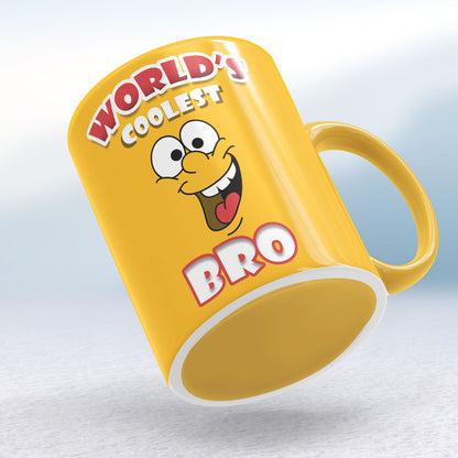 Worlds coolest bro yellow Ceramic Mug - Premium Mugs from giflorify - Just ₹325! Shop now at TheGiftBays