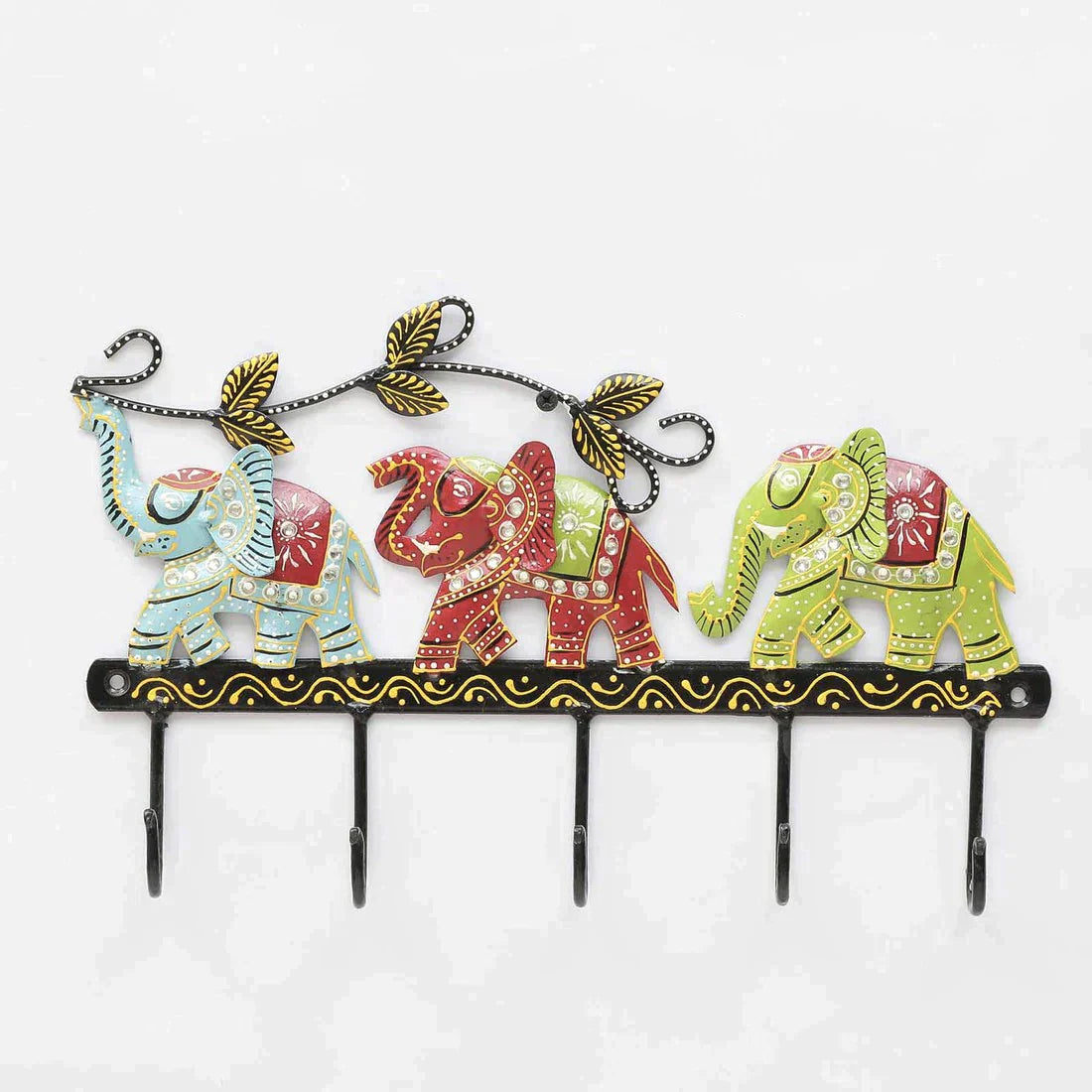 Metal Elephant Multicolour Wall Hook - Premium  from TheGiftBays - Just ₹2099! Shop now at TheGiftBays