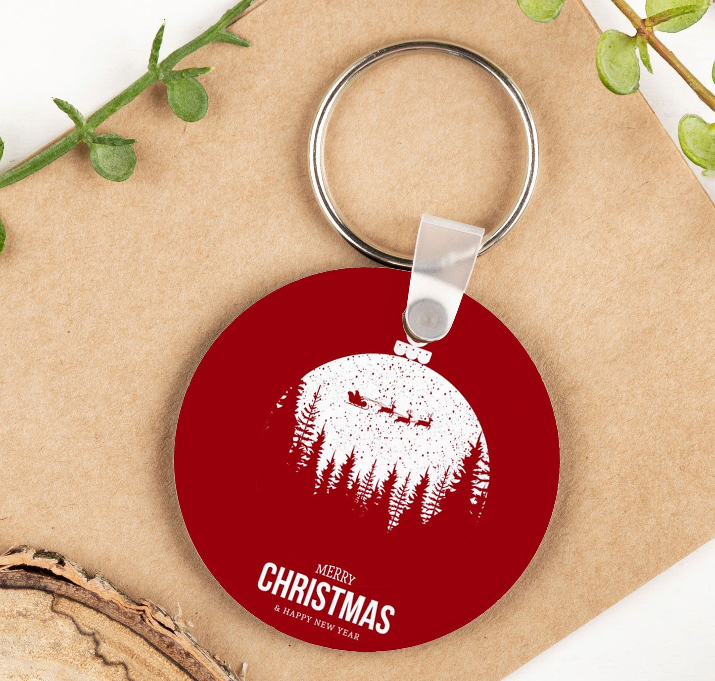 Christmas round wooden key chain - Premium key chain from giflorify - Just ₹179! Shop now at TheGiftBays