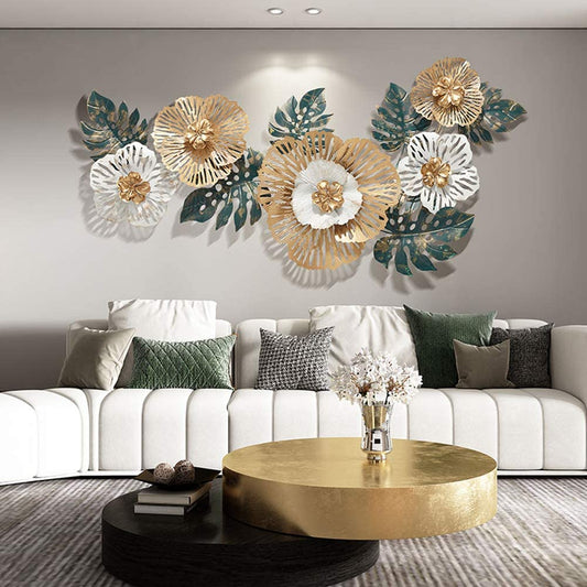 Metal Green Golden Leaf Flower Metal Wall Art - Premium  from The Gift Bays - Just ₹7899! Shop now at TheGiftBays