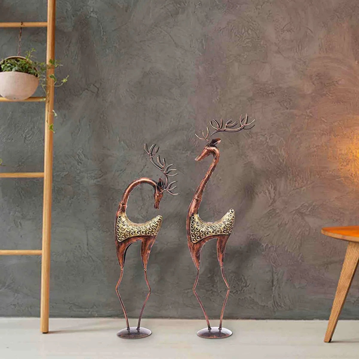 Metal Antique Copper Gold Deer Set Table Decor - Premium  from The Gift Bays - Just ₹5500! Shop now at TheGiftBays