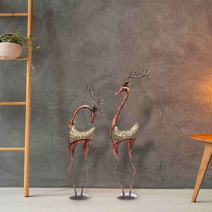 Metal Antique Copper Gold Deer Set Table Decor - Premium  from The Gift Bays - Just ₹5500! Shop now at TheGiftBays