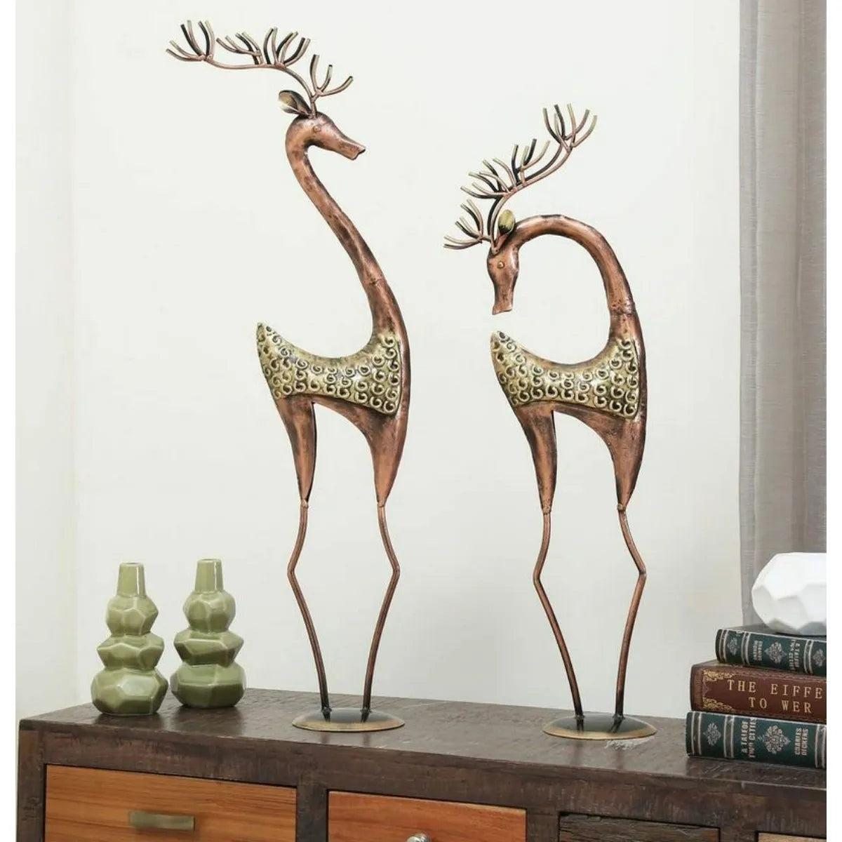 Metal Antique Copper Gold Deer Set Table Decor - Premium  from The Gift Bays - Just ₹5500! Shop now at TheGiftBays