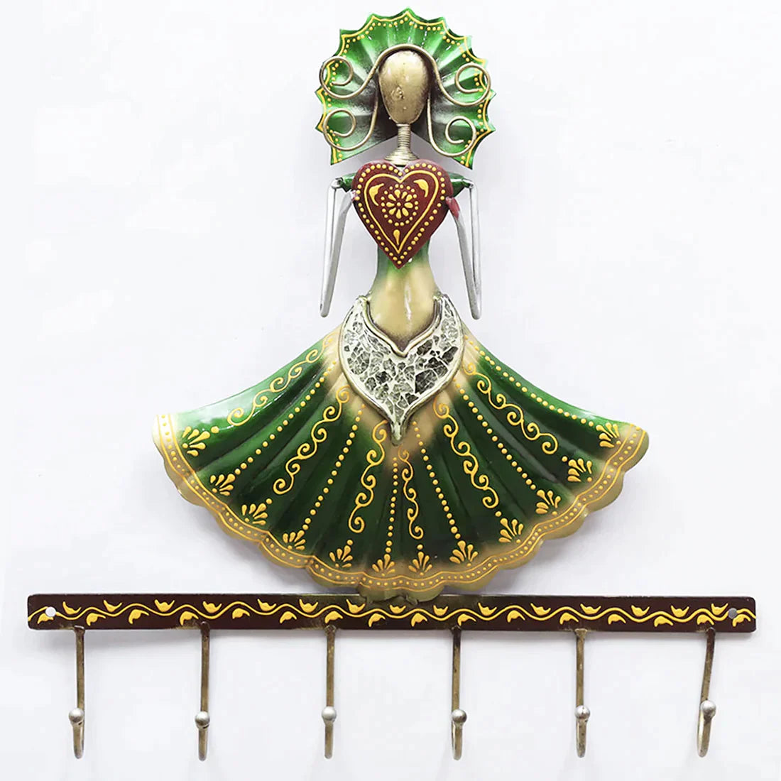 Metal Lady In Green Big Key Holder Wall Hook - Premium  from The Gift Bays - Just ₹1500! Shop now at TheGiftBays