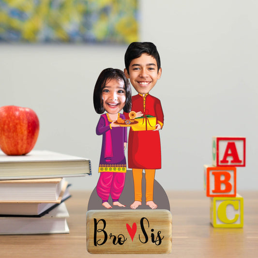 Cute Bhai-Bahan caricature - Premium personalized gifts from giflorify - Just ₹449! Shop now at TheGiftBays