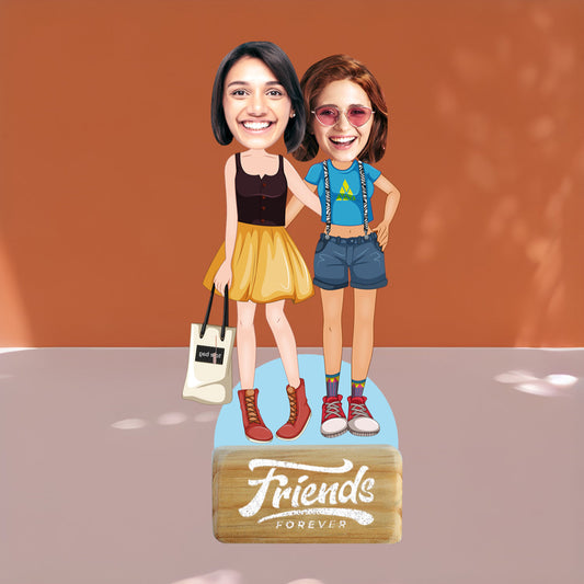 Bestfriends bond for girls caricature - Premium Friends from Preezmo Gifts - Just ₹449! Shop now at TheGiftBays