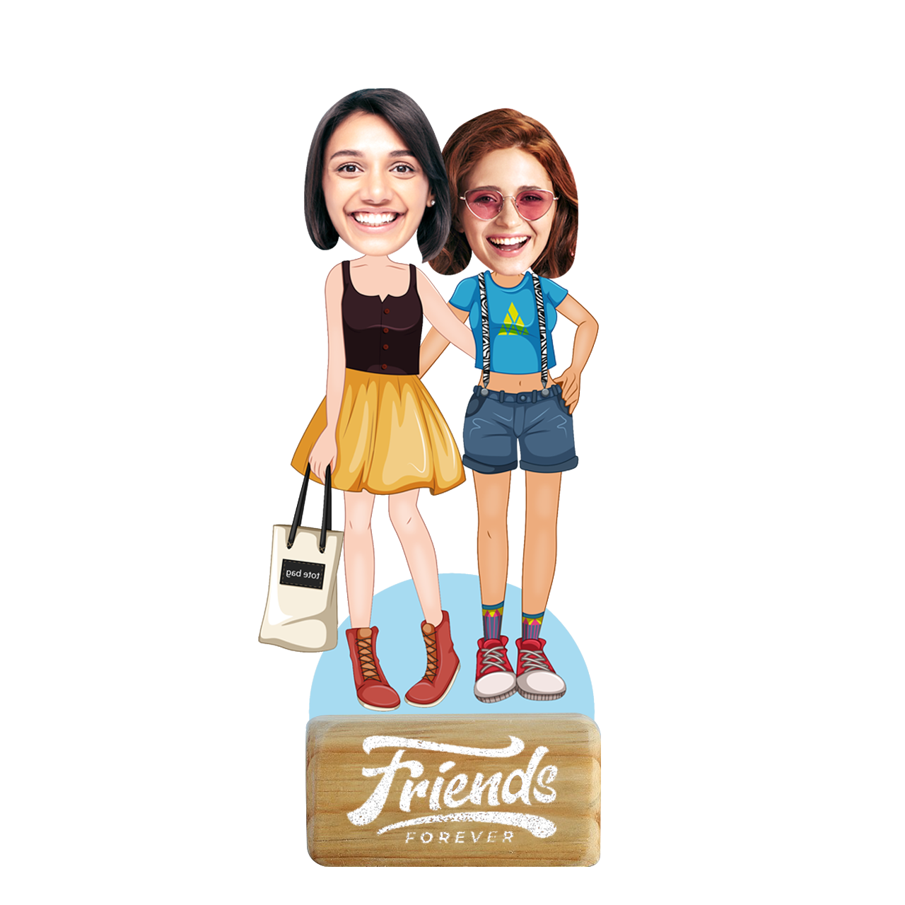 Bestfriends bond for girls caricature - Premium Friends from Preezmo Gifts - Just ₹449! Shop now at TheGiftBays