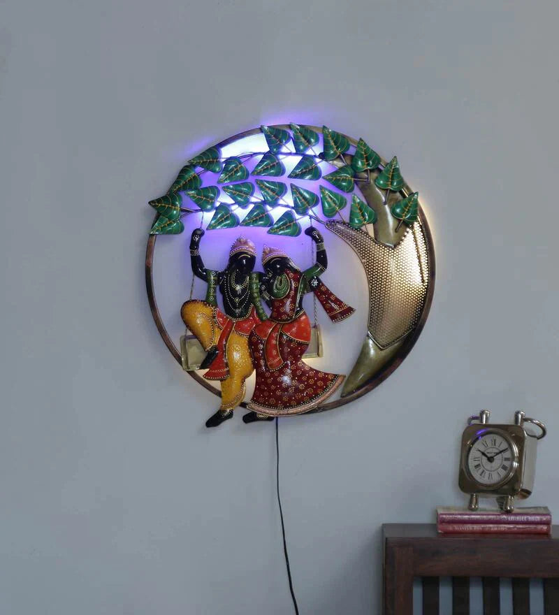 Metal Radha Krishna Framed Wall Art With LED In Multicolour - Premium  from The Gift Bays - Just ₹3599! Shop now at TheGiftBays